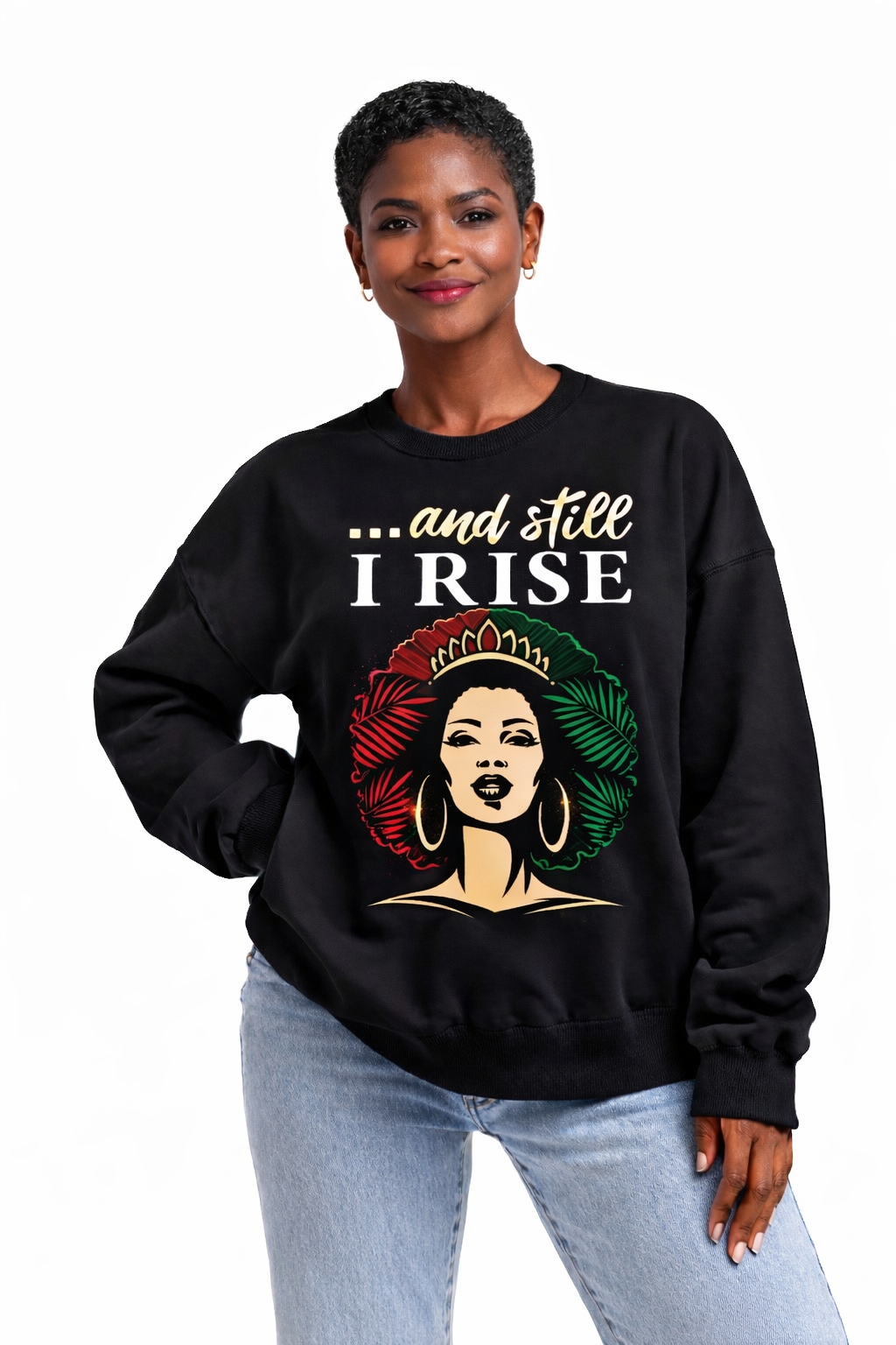 I Rise black / oversized long sleeve / model 050