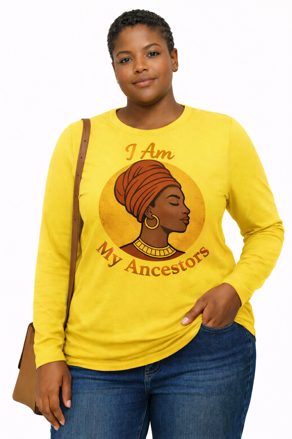 Ancestors yellow / long sleeve T shirt / model 062