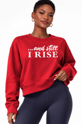 I Rise red / long sleeve crop / model 072